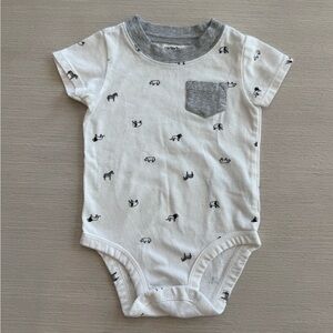 Carter's White and Gray Bodysuit